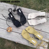 Fashion Women Sandals Low Heel Lace Up sandal Back Strap Summer Shoes Gladiator Casual Sandal Narrow Band zapatos mujer