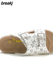 2023 New Summer Women Beach Cork Slippers Casual Buckle Clogs Outside Non-slip Water Slides