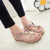 New Summer Women's Sandals Round Toe Open Toe Flat Sandals Slip-on Casual Sandals Women Soft and Comfortable Beach