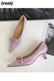 Pointed Toe Thin High Heels Shoes Women Female Pumps For Party Dress Shoes Brand Chain Decoration