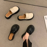Retro Baotou Semi-Slippers Women Wear The New Round Head Muller Sandals Ins Trend In Spring And Summer