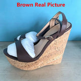 Summer Brand New Woman Shoes Fashion Platform Wedge Shoes Super High Heel Sandals Custom Big Size 43 Women