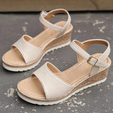 Ankle Buckle Wedges Sandals for Women Summer 2023 Patchwork Platform Sandles Woman Thick Sole Gladiator Sandalias