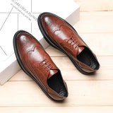 Shoes Fashion Brogue Men Leather Formal Dress Shoes Man Comfortable Office Party
