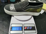 Autumn And Winter New Large-Size Women's Shoes Snakeskin Spliced Polyurethane Flat-Bottomed Canvas Shoes Women's Singles