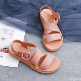 summer flat sandals female gladiator open-toed soft jelly sandals women's sponge cake non-slip beach