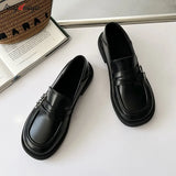 Lolita Heart buckle women's loafers Mary Jane Shoes Women Cute Kawaii Chunky Platform Flats Fashion Designer Leather