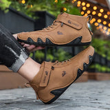 Men Casual Sneaker Leather Shoes Free Shipping Luxury Brand Sports Shoes Lace-up Ankle Boots Waterproof Winter Motorcycle