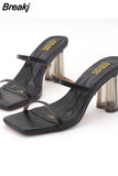 Slides Shoes Womens Slippers Outdoor Pantofle Heeled Mules Low Jelly 2023 High Thin Basic Rubber Crystal Sexy Rome