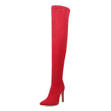 INS 31-43 Sexy red Thigh High Boots Women 2020 over the knee boots ladies pointed toe High Heels shoes