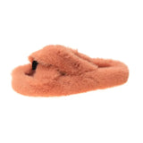 Winter Women Slippers Faux Fur Fully Wrapped Sole Vamp Furry Slippers Black Female Warm Flats Large Size Slides Cozy