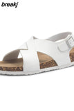 2023 New Beach Cork Sandals Casual Women Summer Buckle Strap Outside Non-slip Sandalias