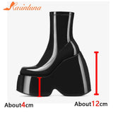 Dropship Brand New Gothic Style Sexy Elegant Chunky Platform Women Ankle Boots Big Size 43 Walking Comfy Woman