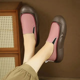 Spring and Autumn New Round Head Colored Outwear Fashion Women's Flat Shoes Comfortable Thick Sole Single Shoes