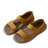 Breakj 2023 New Fashion Simple Open Toe Round Head Thick Bottom Fairy Wind A Word With Two Wear Beach Sandals