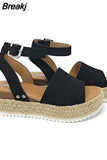 Wedges Shoes 2023 Trend Women High Heels Chaussures Platform Sandals Summer Footwear for Woman Leopard Plus Size 42