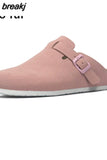 2023 New Buckle Cork Slipper Casual Women Solid Color Beach Outside Non-slip Closed Toe