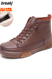 Women Ankle Autumn Boots Ladies Flat Shoes Woman Genuine Leather Lace up Casual Boots Female Motorcycle Boot