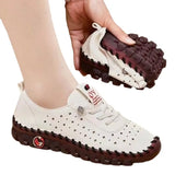 Breakj Breathable Flat Shoes Women's 2023 New Plus Size Casual Versatile Hollow Soft Sole Casual Shoes Lightweight Mom