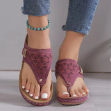 Toe Cool Drag Thick Sole 2023 New Hollow Slope Heel Retro Casual Outside Wear Car Seam Beach