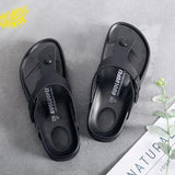 2023 New Summer Unisex Beach Cork Flip Flops Women Slippers Casual Quick Drying Men Buckle PU Leather Slides