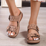 Flower Wedges Slippers for Women Summer Casual Slip On Platform Sandals Woman Comfortable Non Slip Flip Flops Plus