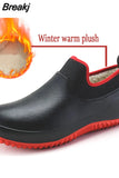 Winter Men's Rain Boots Warm Snow Boots Non-Slip Men Rain Shoes Waterproof Rain Boots Men's Water Boots Rubber Work