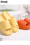 Thick Platform Bathroom Home Slippers Cloud Slippers Women Soft Sole EVA Indoor Slides Sandals Summer Non-slip Flip