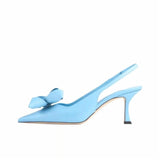 Breakj And Summer 2025 New JC Fairy Wind Hand Empty Pedal Sandals Bows And Flowers Pointed