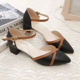 Hauts Talons Women Classic White Pu Leather Buckle Strap High Heel Shoes Lady Casual Black High Heels Sexy Shoes