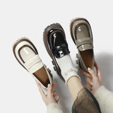 High Heels Women's Loafers Pumps Platform Shoes for Women 2023 New Spring Leather Luxury Elegant Shoes Ladies Round