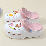 Increased Non-slip High-heeled Shoes Hole Shoes Beach Sandals Home Shoes New Thick-soled Slippers Women's Sandalias