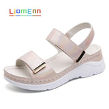 Summer Women's Sandals 2021 New Designer Ladies Genuine Leather White Silver Pink Platform Sandal For Women flip