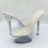 Breakj 34-43 Yards Sexy Super Heels 15CM Heel Platform Sandals Transparent Crystal Shoes Wedding