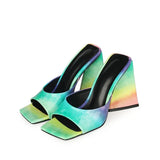 High Heel Sandals Women's Slides Open Toe Thick-Soled Ladies Slippers Party Mules Shoes Women Shoes High Heels