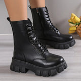 Platform Silver Ankle Boots for Women 2023 Autumn Winter Punk Shoes Woman Thick Sole Non Slip Motorcycle Boots Plus