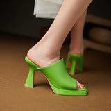 Size 34-39 Sandals For Women 2023 Summer Real Leather High Heels Shoes Platform Slippers Ladies Luxury Designer