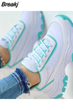 New Women Sneakers Fashion Platform Lace Up Casual Sports Shoes Comfortable Running Ladies Vulcanized Shoes Female