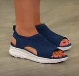 Women Summer Knitting Mesh Breathable Sandals Ladies Sandy Beach Wedge Sandals Platform Comfortable Slip-On Women's