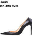 Matte Black 12cm High Heels Shoes Woman Pumps Tacones Pointed Toe Stilettos Sexy Wedding Shoes QKOU002