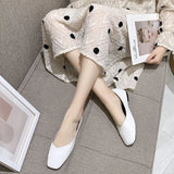 Shoes Women 2024 Spring Model New Flat Korean Version Square Mouth Fairy Shoes Grandma Shoes Shallow Women's Shoes Pregnant Women Bean