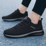 New Casual Shoes for Men Lightweight Comfortable Mesh Shoes Men's Lac-up Breathable Soild Sneakers Flats Walking