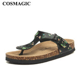 2023 New Women Print Cork Flip Flops Slipper Casual Summer Beach Outside Non-slip Slides