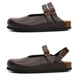2023 New Summer Women Cork Slippers Buckle Non-slip Casual Closed Toe Sandals