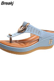 Women New Summer Sandals Open Toe Beach Shoes Flip Flops Wedges Comfortable Slippers Cute Sandals Plu Size Chaussure