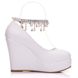 Queen Ankle Strap Platform Wedges Women Pump High Heels Sapato Feminino Dress