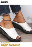 Ladies Leather Sole Slippers Women Sexy High Heel Mules Clogs Black Peep Toe Platform Mules Emal Slip on Sandals