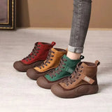 New Spring and Autumn Women's Casual Shoes Women's Multi color Fashion Boots Thick Sole Lace up Women's Ankle