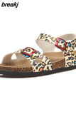 2023 New Summer Beach Cork Sandals Casual Women Outside Non-slip Double Buckle Sandalias