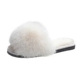 Slippers 2025 Long-Haired Slippers Women Wear Hairy Slippers Flat-Bottomed Autumn And